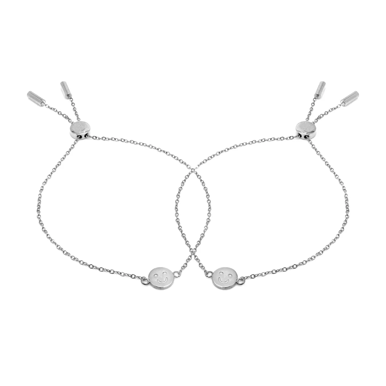 Children's Smiley Friendship Bracelets - Silver