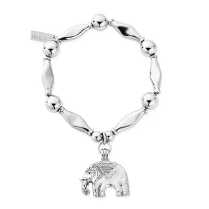 Chlobo 925 Sterling Silver Chunky Elephant Bracelet