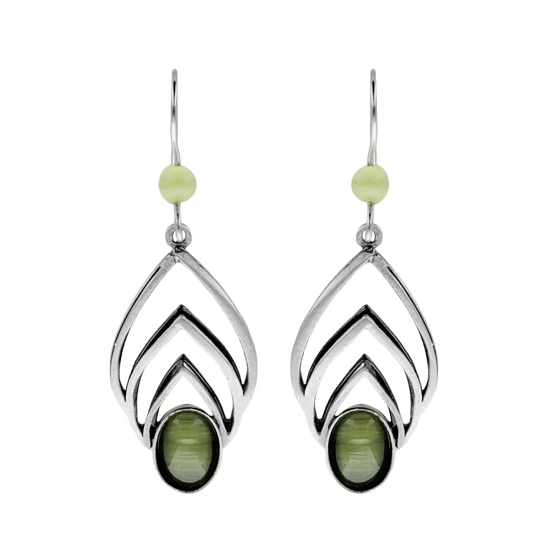 Christophe Poly Triple Ottoman Spires Green Earrings