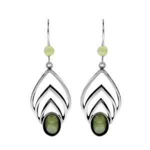 Christophe Poly Triple Ottoman Spires Green Earrings