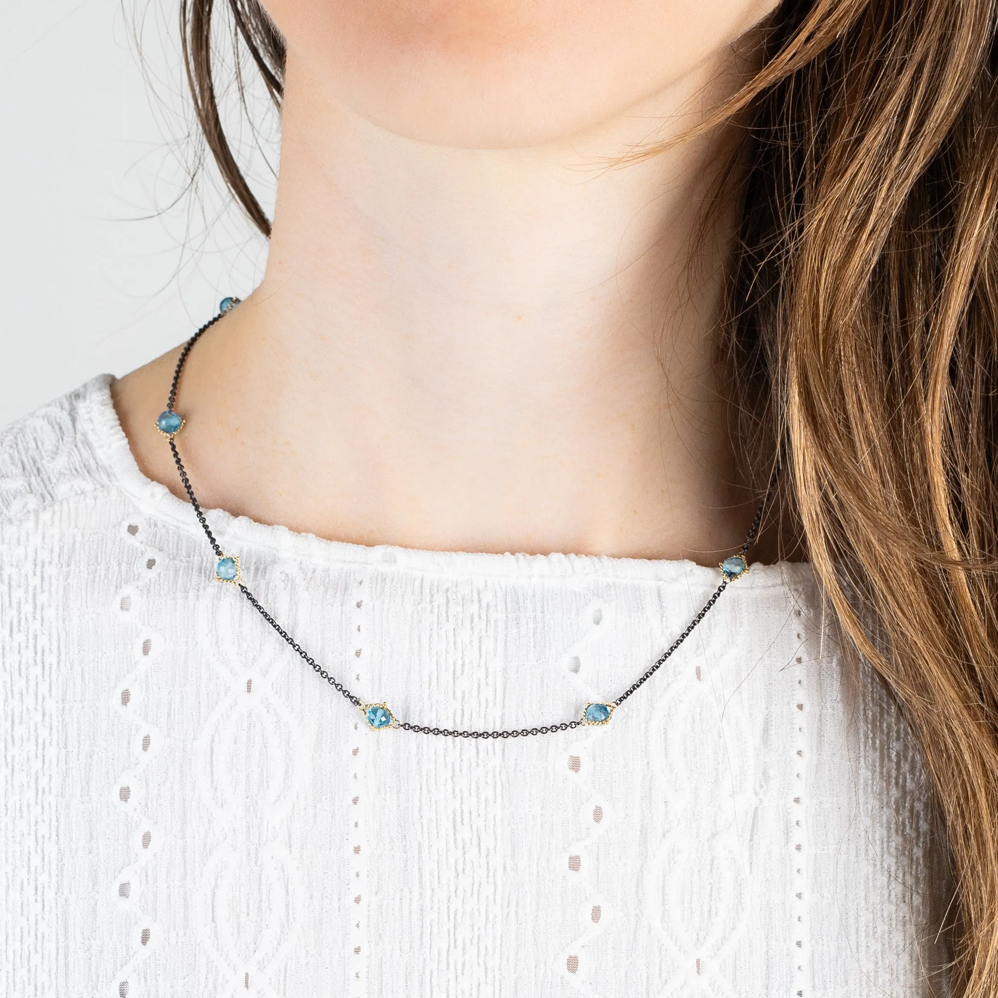 Contrast Necklace in London Blue Topaz