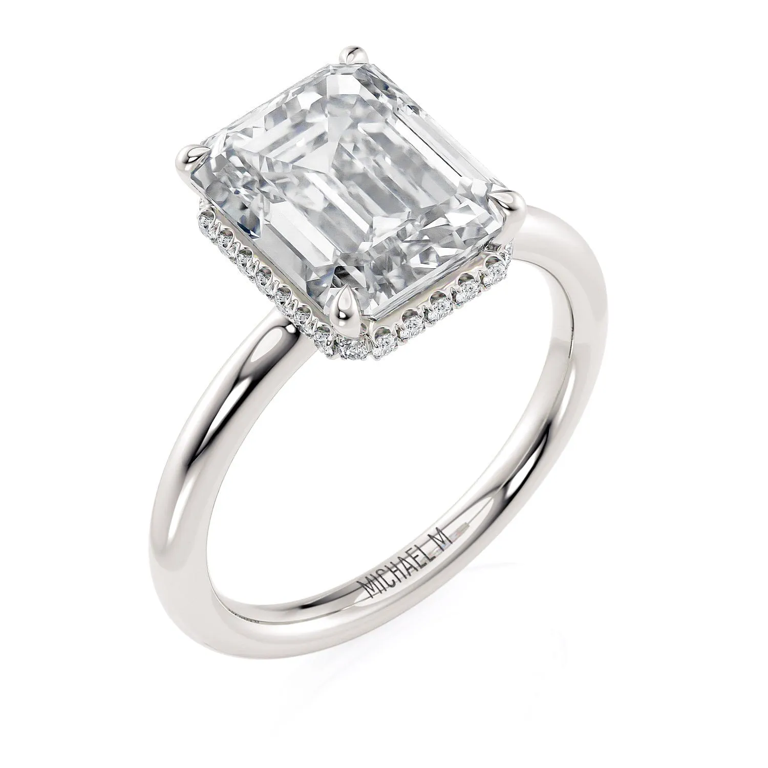 CROWN R750-3EM Emerald-Cut Diamond Solitaire