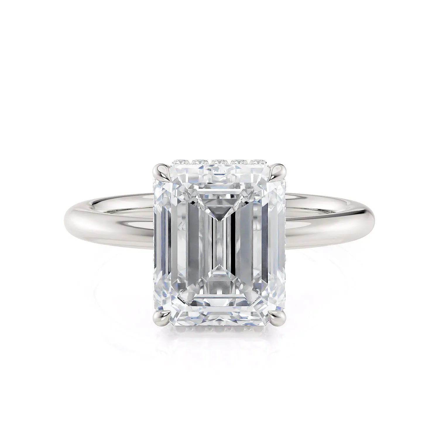 CROWN R750-3EM Emerald-Cut Diamond Solitaire