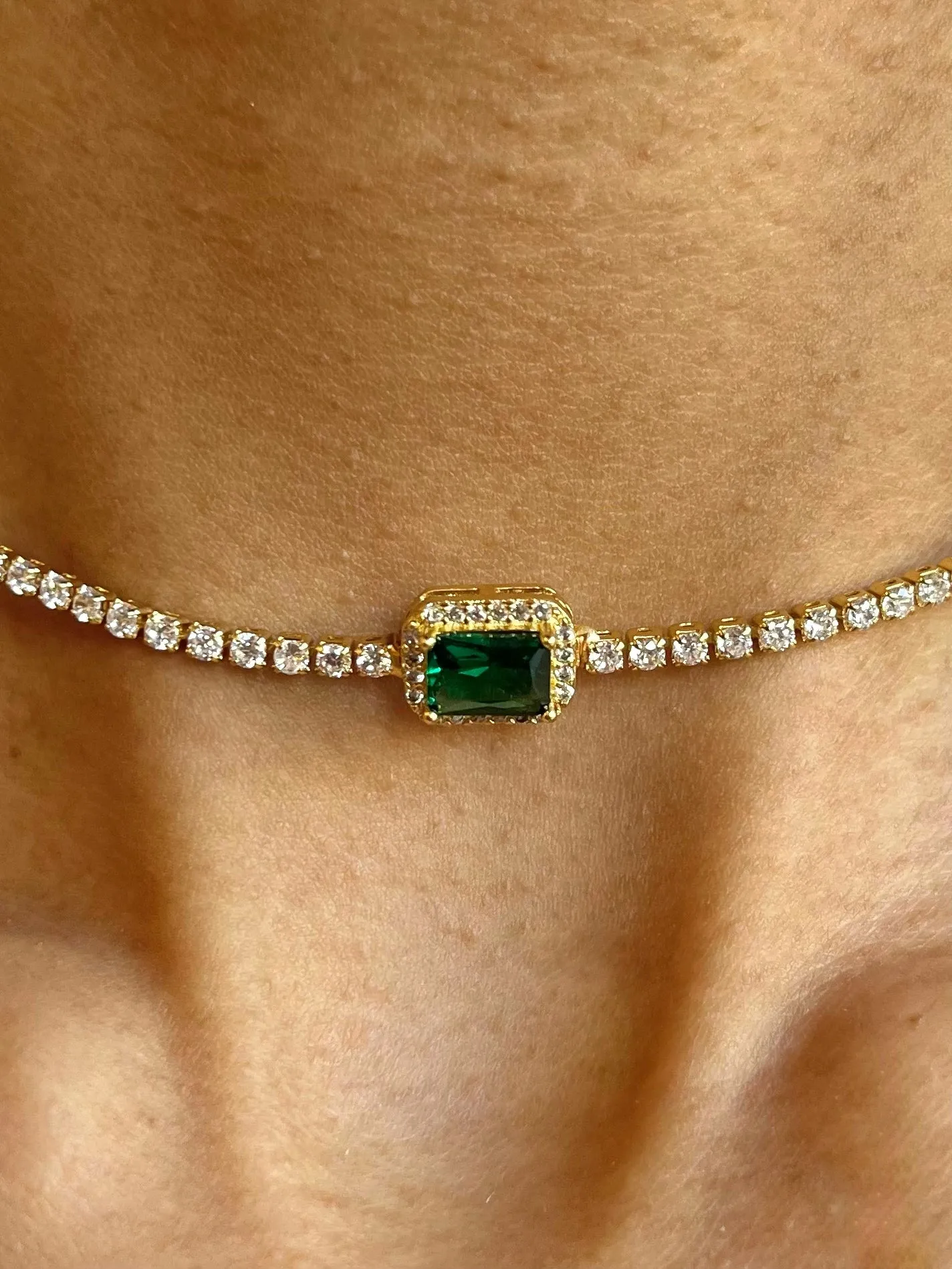 Cubic Zirconia (CZ) Emerald Pendant Necklace