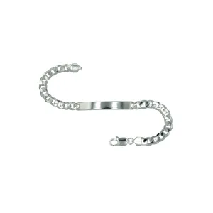 Curb Chain ID Bracelet in Sterling Silver