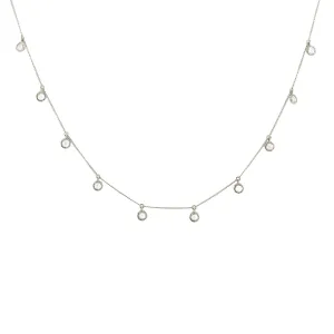 DAINTY LEGACY COLLAR NECKLACE - WHITE TOPAZ & SILVER