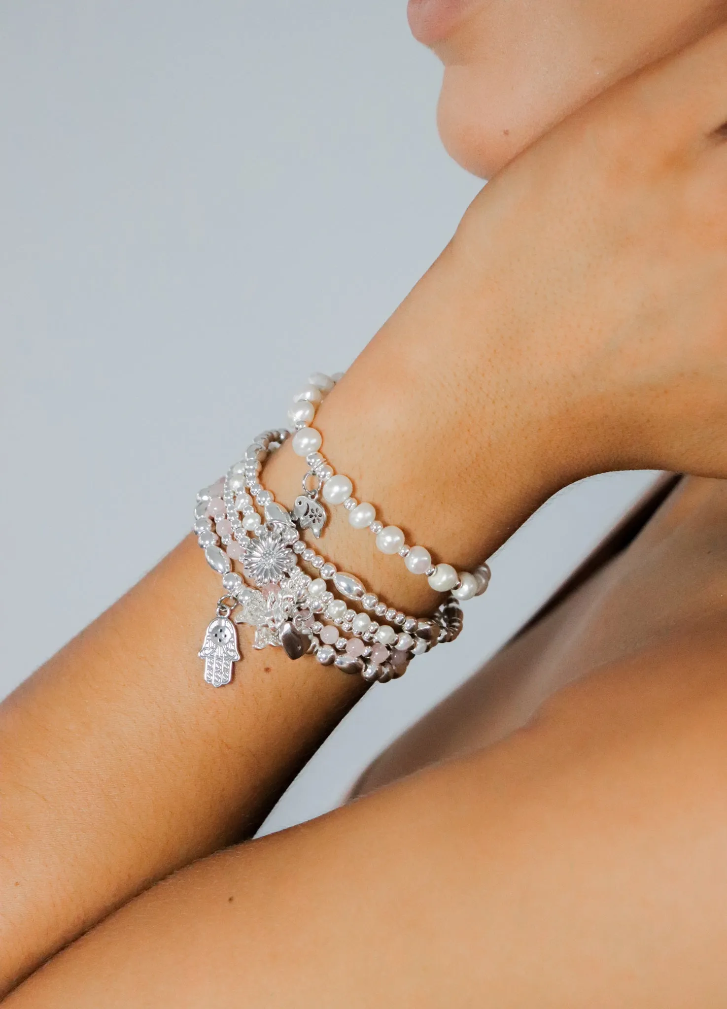 Daisy Sterling Silver Stacking Bracelet