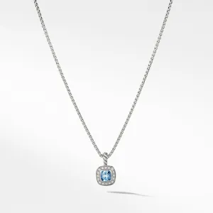 David Yurman Albion Kids Necklace with Blue Topaz and Diamonds, 4mm