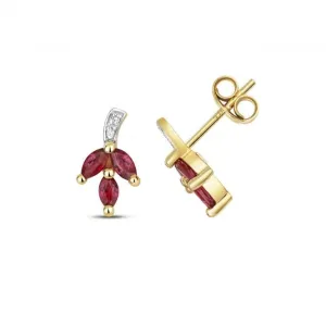 Diamond & Ruby Stud Earrings ED297R