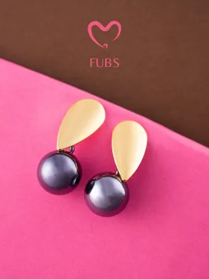 Drop ENAMELLED PEARL EARRINGS (Dark Purple)