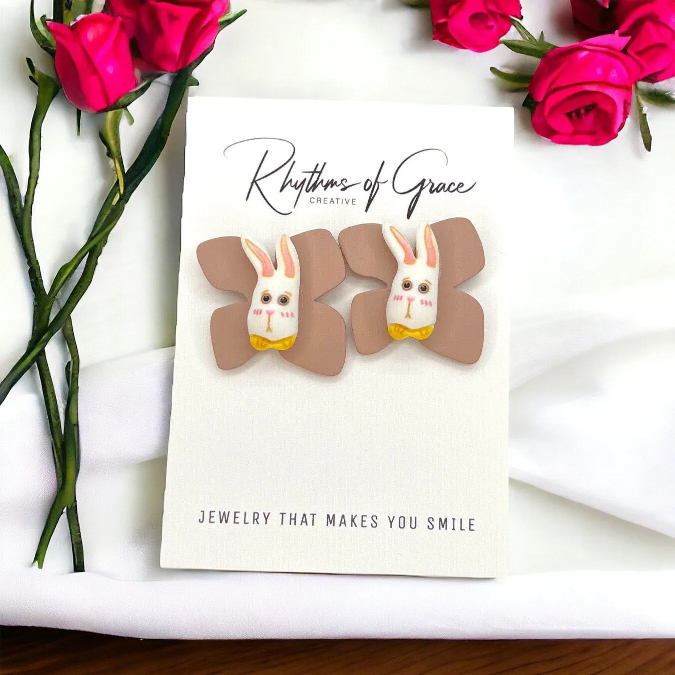 Easter Studs - Bunny Earrings, Happy Easter, Easter Bunny, Easter Earrings, Easter Egg, Easter Accessories, Easter Basket, Rabbit Jewelry