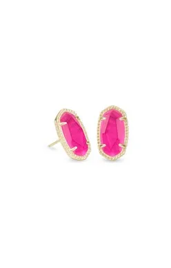 Ellie Gold Stud Earrings in Azalea Illusion