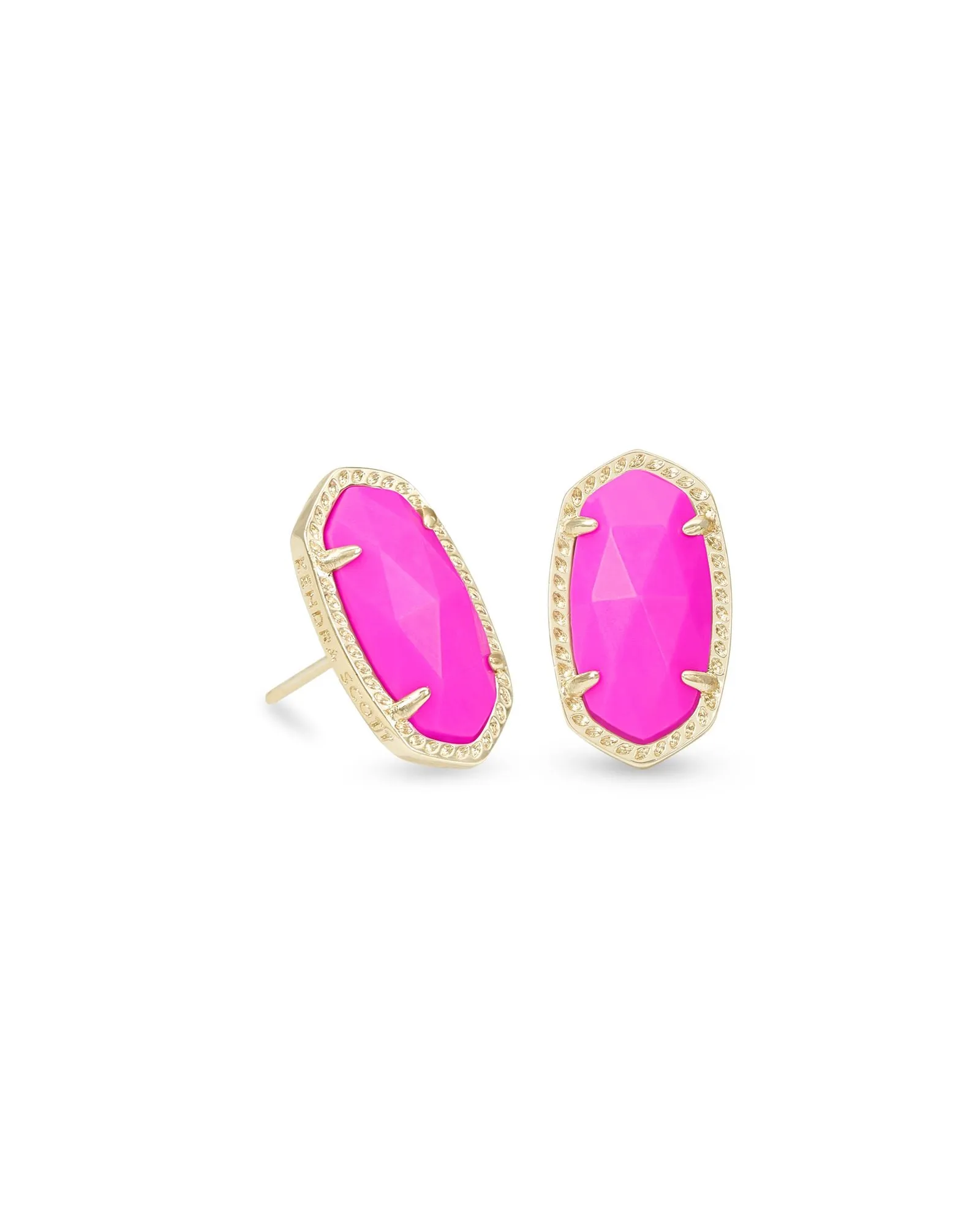 Ellie Stud Earrings Gold - Magenta Magnesite