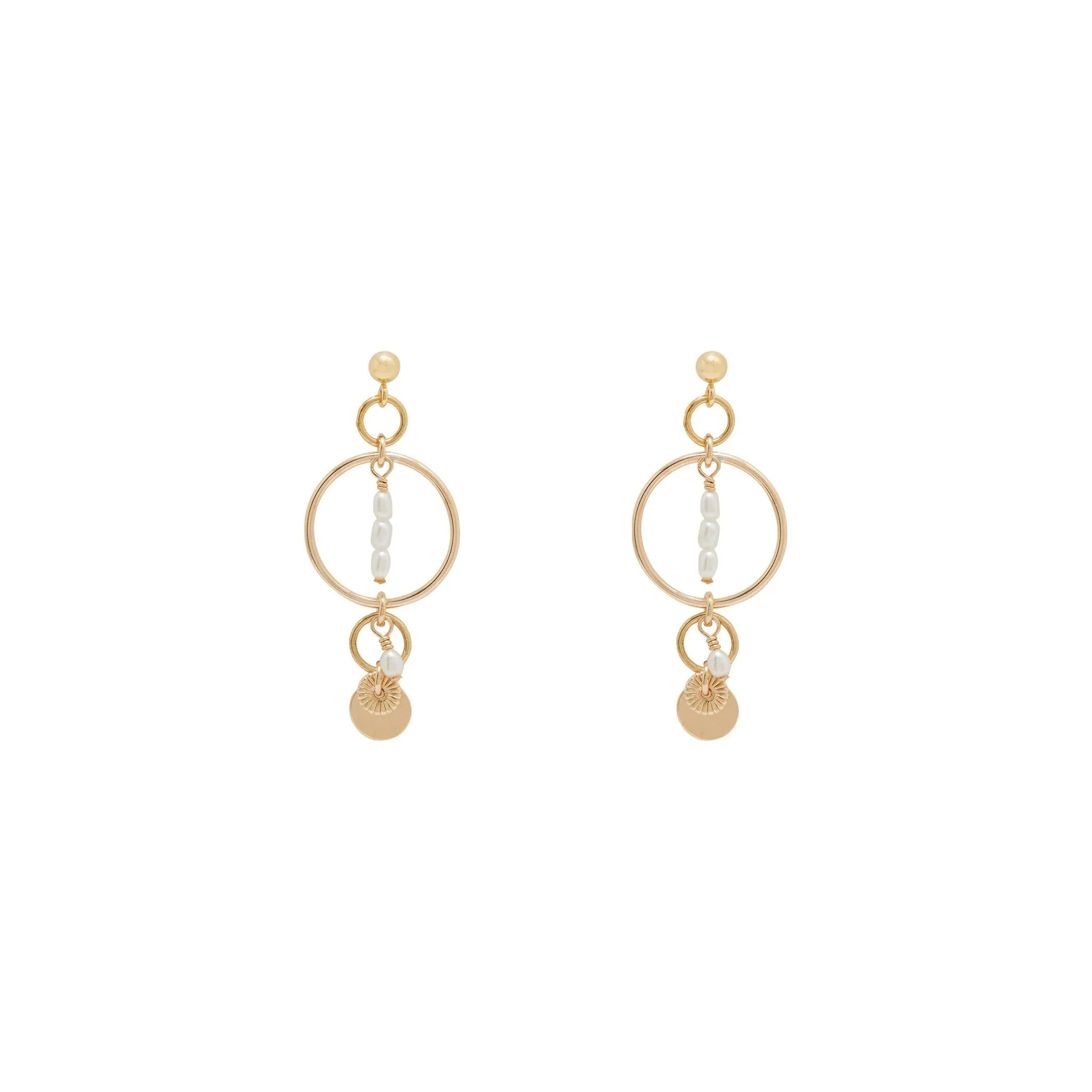 Elsa Freshwater Pearl Earrings - Solid Gold