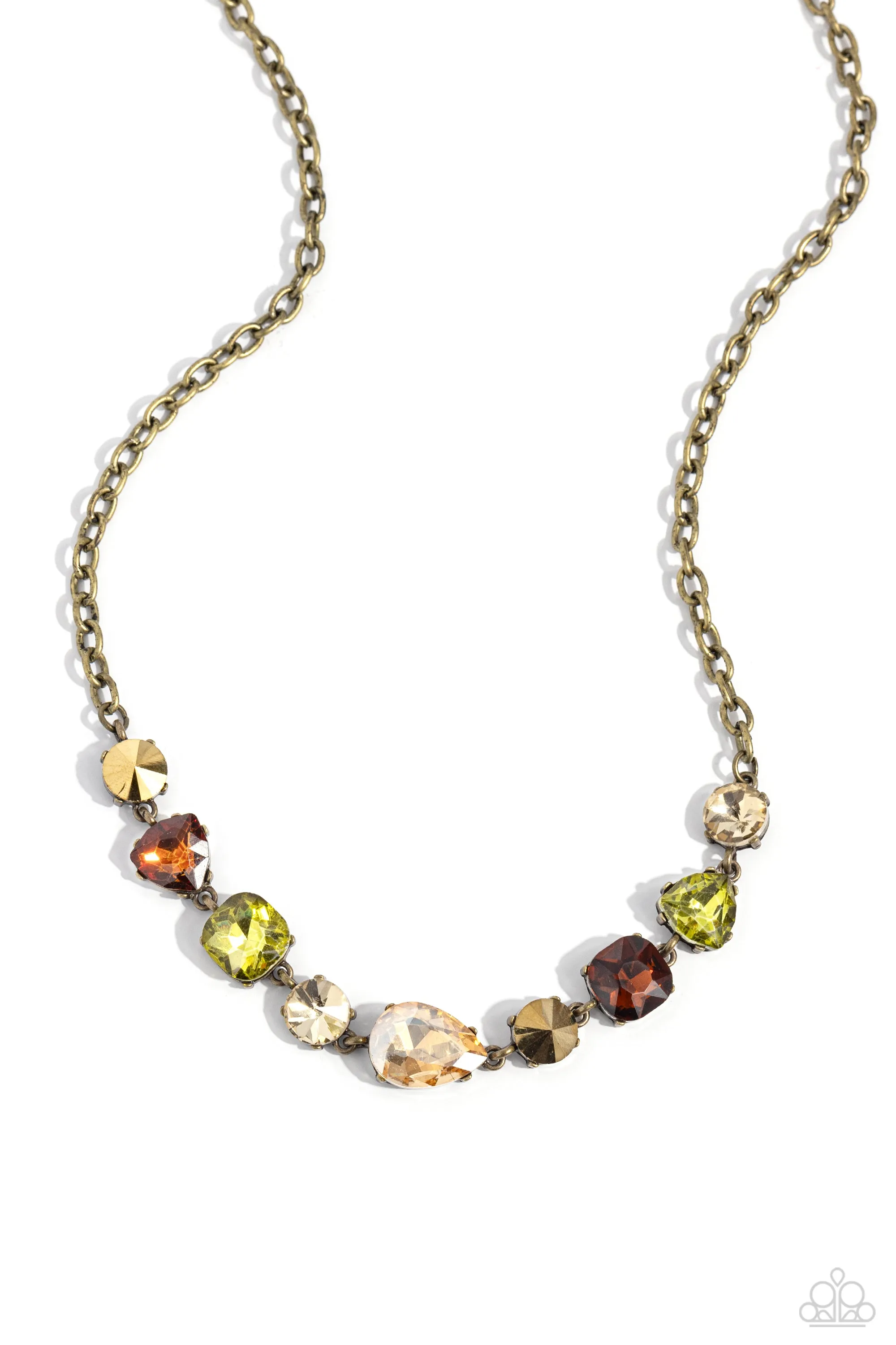 Emphatic Edge - Brass Necklace - Paparazzi Accessories