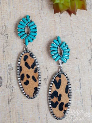 Forever After All Oval Dangly Earrings, Turquoise