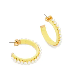 Francesca Hoops in Yellow & Pearl