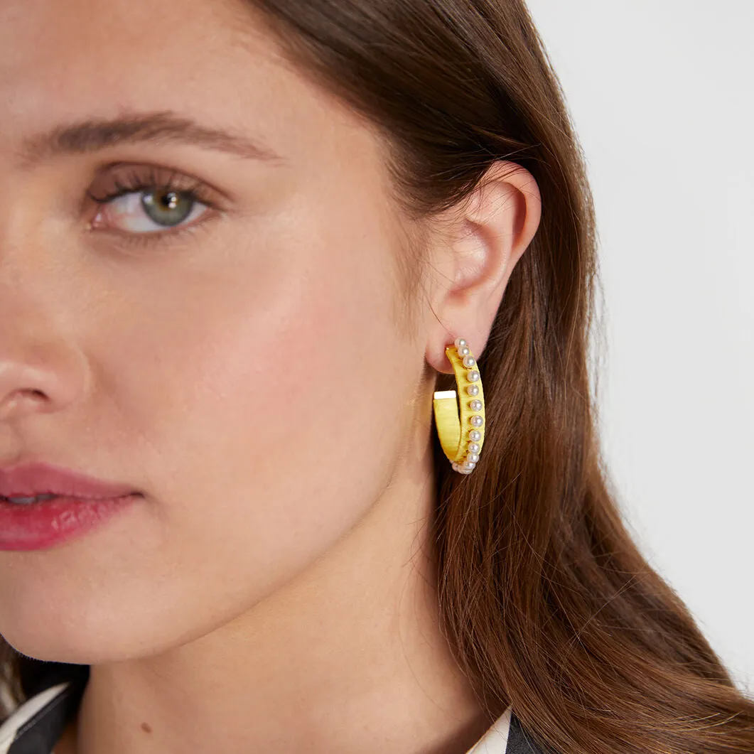 Francesca Hoops in Yellow & Pearl