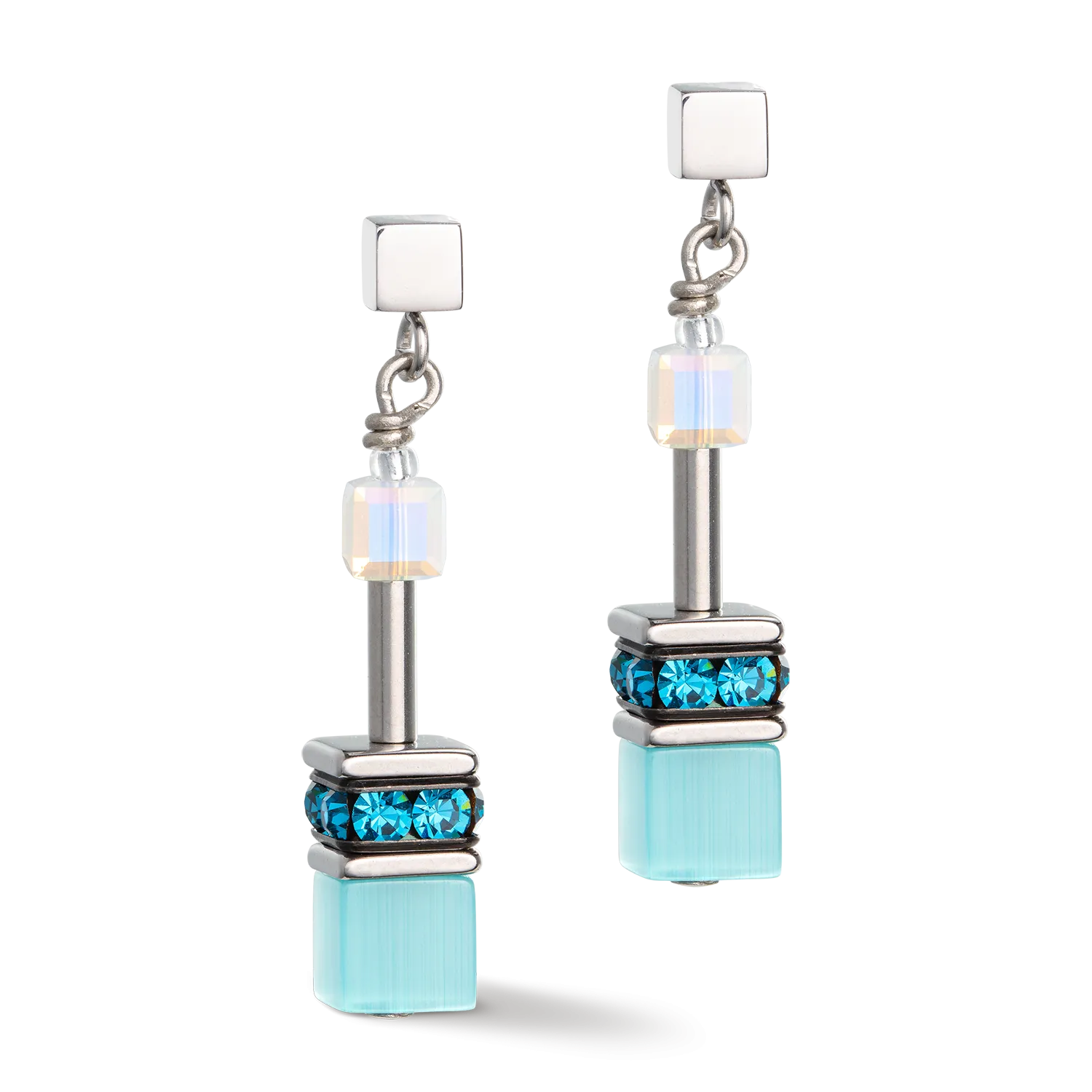 GeoCUBE® Iconic Joyful Colours earrings turquoise