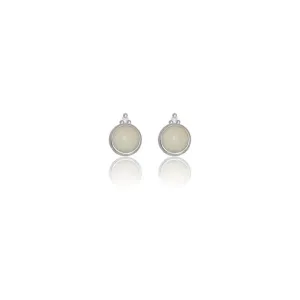 Georgini Natural Opal and Two Natural Diamond October Earrings - Silver