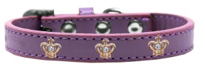 Gold Crown Widget Dog Collar Lavender Size 16