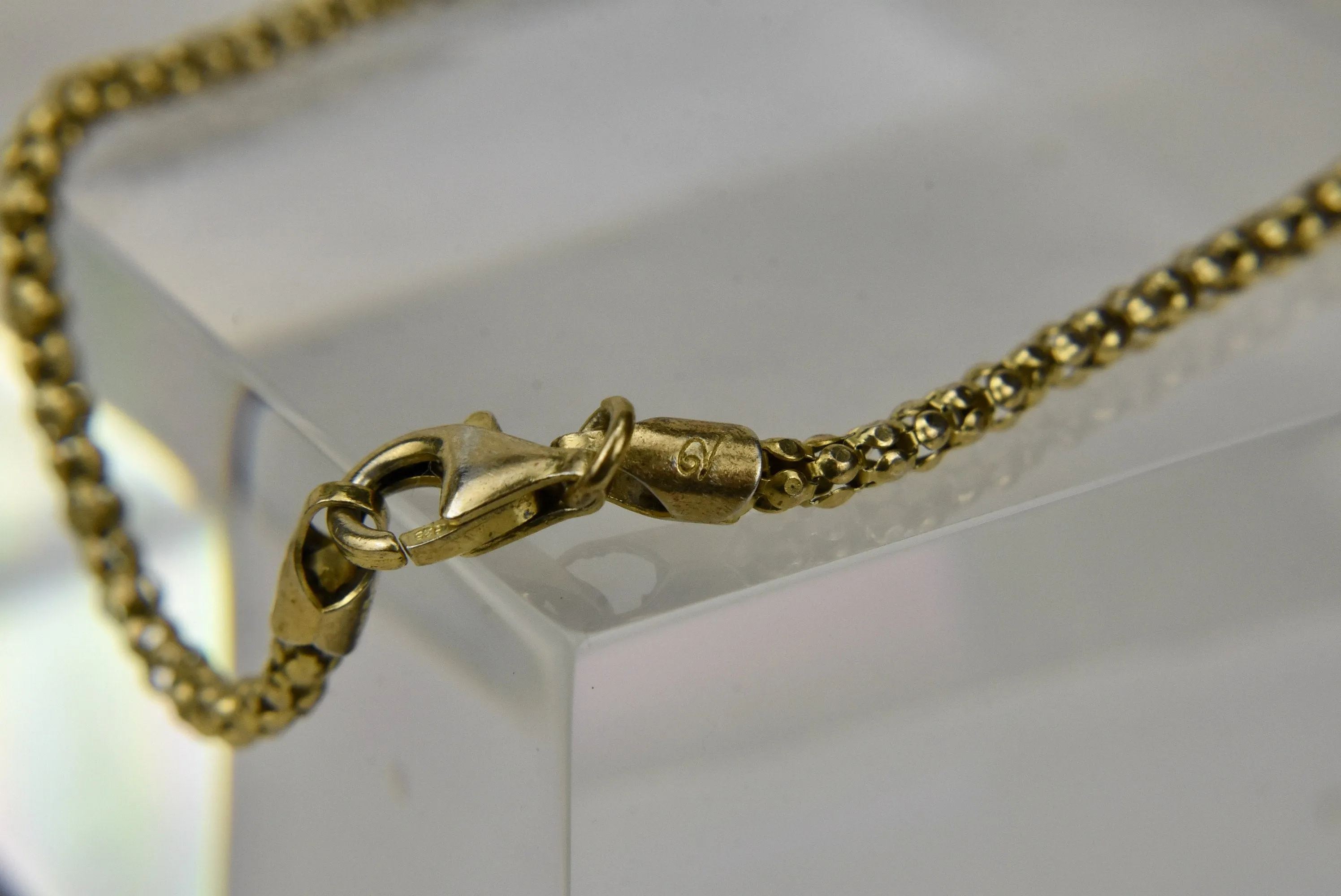 Gold Tone Sterling Silver Popcorn Link Italian Bracelet