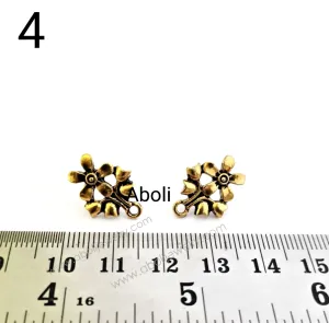 Golden flower stud components metal earrings findings ESG04