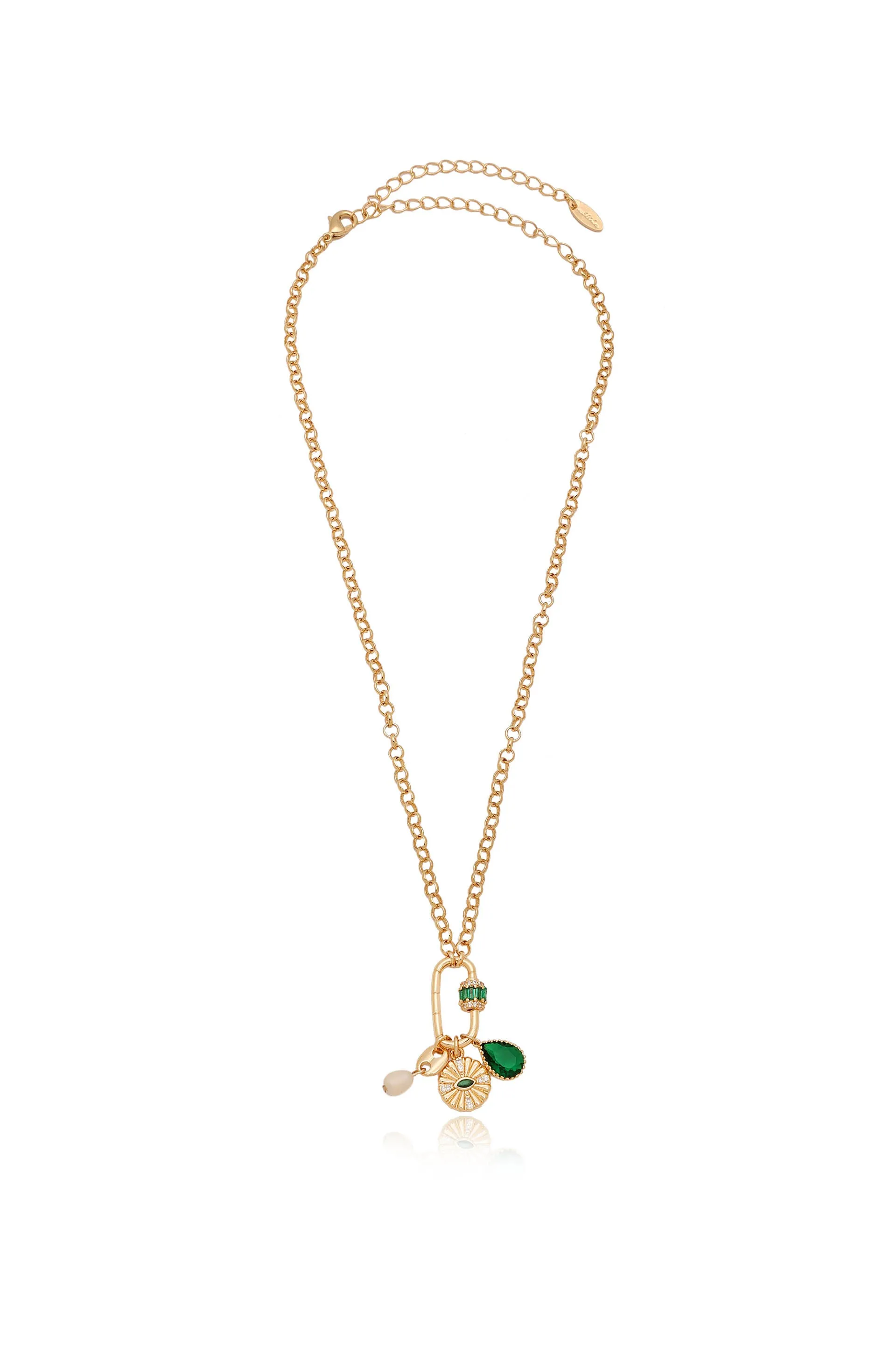 Green Queen Crystal Charm Necklace