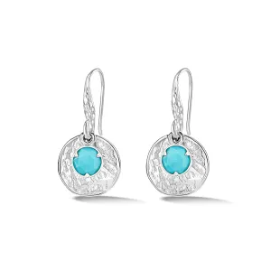 Hammered Disc & Turquoise Array Earrings