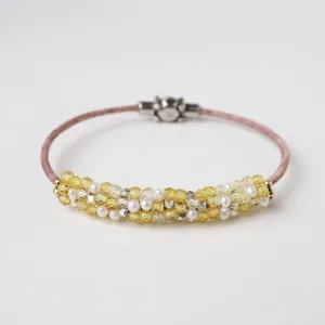 Hand Stitched Shaded Yellow Zircon Bracelet