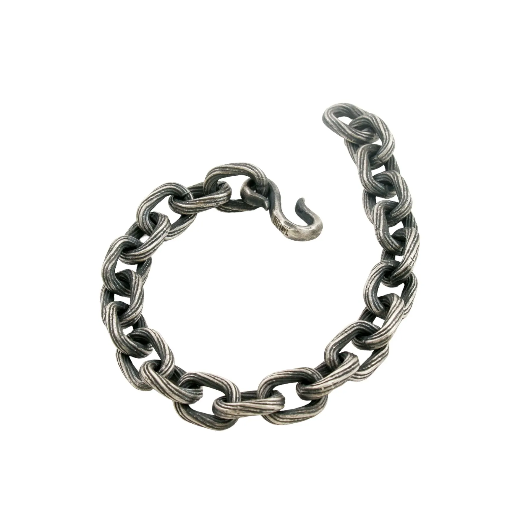 Handmade Oxidized Silver Chain Bracelet