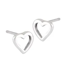 Heart Outline Silver Stud