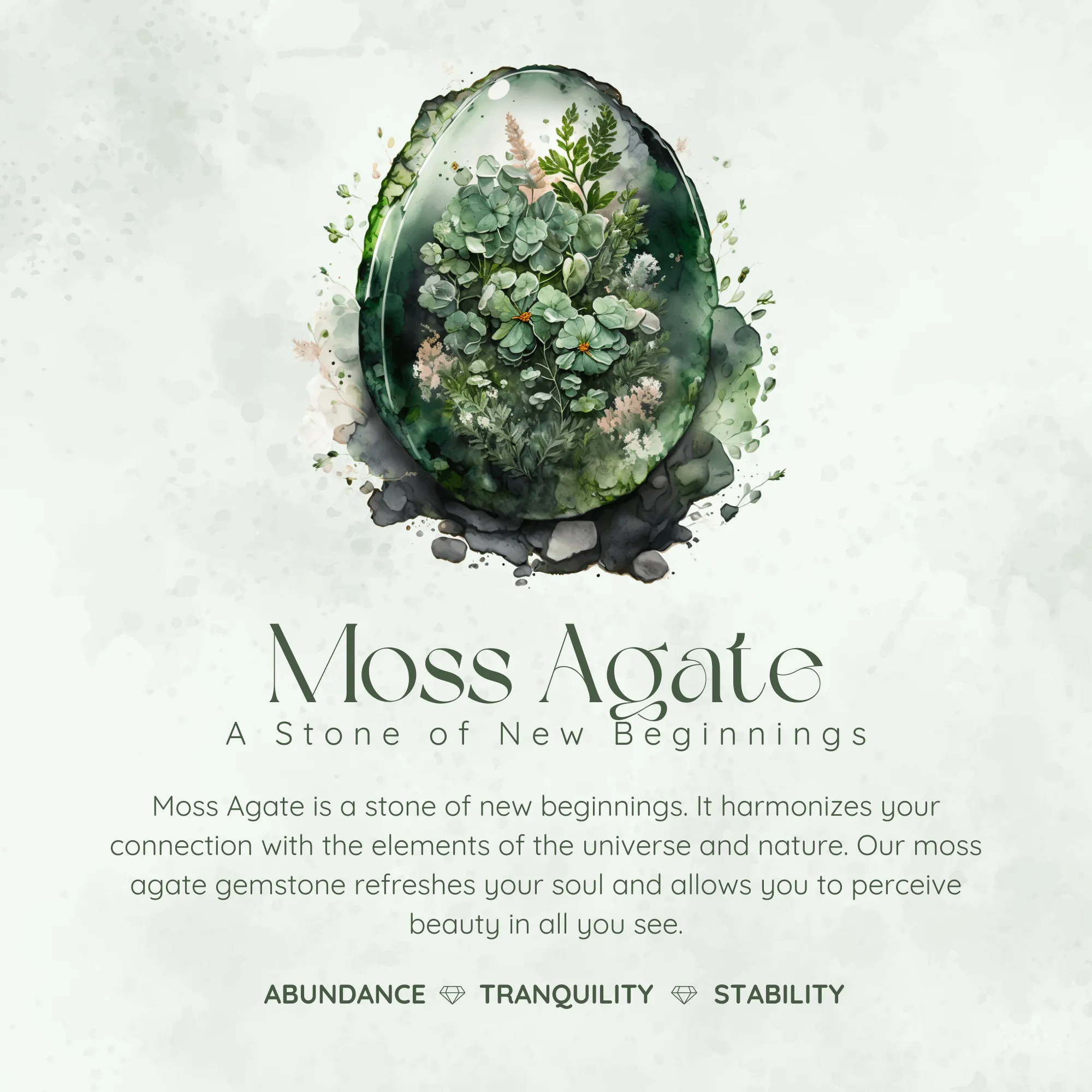 Heart’s Desire Moss Agate Necklace©