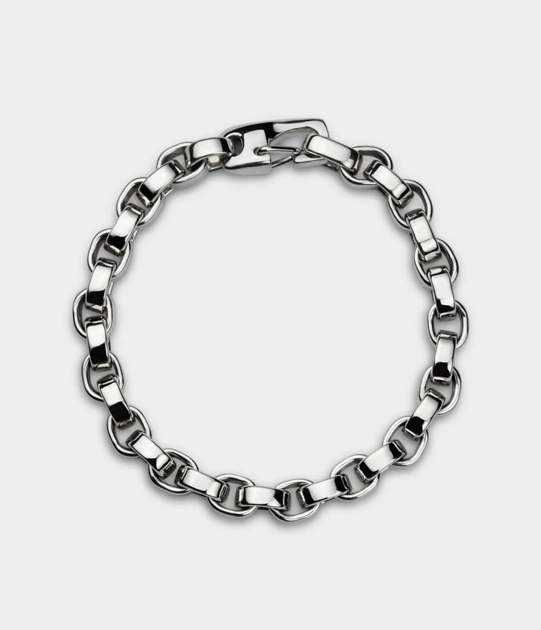 Heavy Link Bracelet in Silver, Size Large