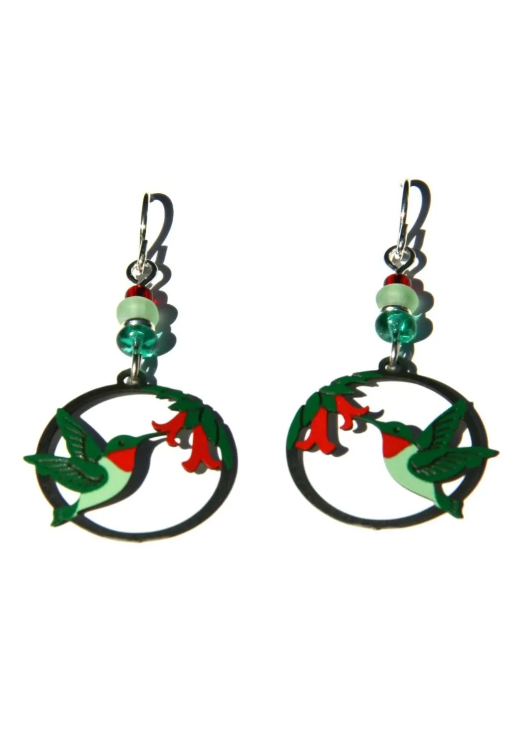 Hummingbird & Flower Earrings by Sienna Sky