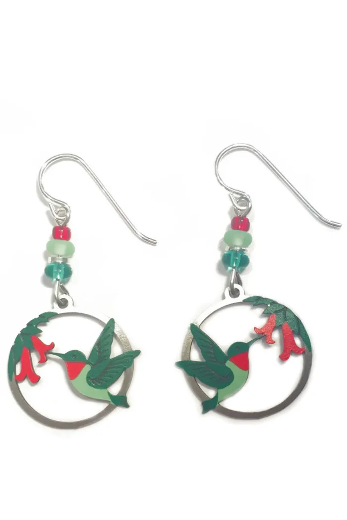 Hummingbird & Flower Earrings by Sienna Sky