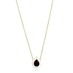 JESSE SMOKY TOPAZ/ IVORY TEARDROP NECKLACE