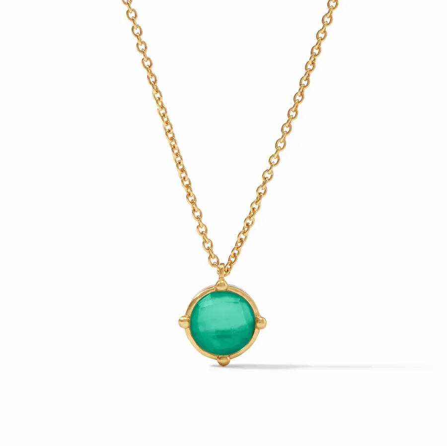 Julie Vos Honeybee Emerald Green Solitaire Necklace