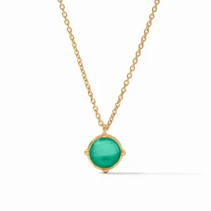 Julie Vos Honeybee Emerald Green Solitaire Necklace