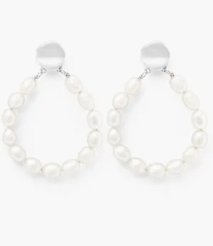 Kirstin Ash Lustre Pearl Earrings Silver