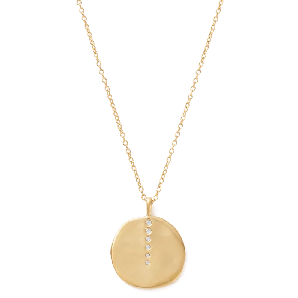 Kirstin Ash Sun Lines Coin Necklace, Gold or Silver