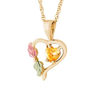 Landstrom's Black Hills Gold November Heart Birthstone Pendant