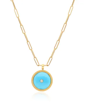 Lapis Medallion Vermeil Necklace