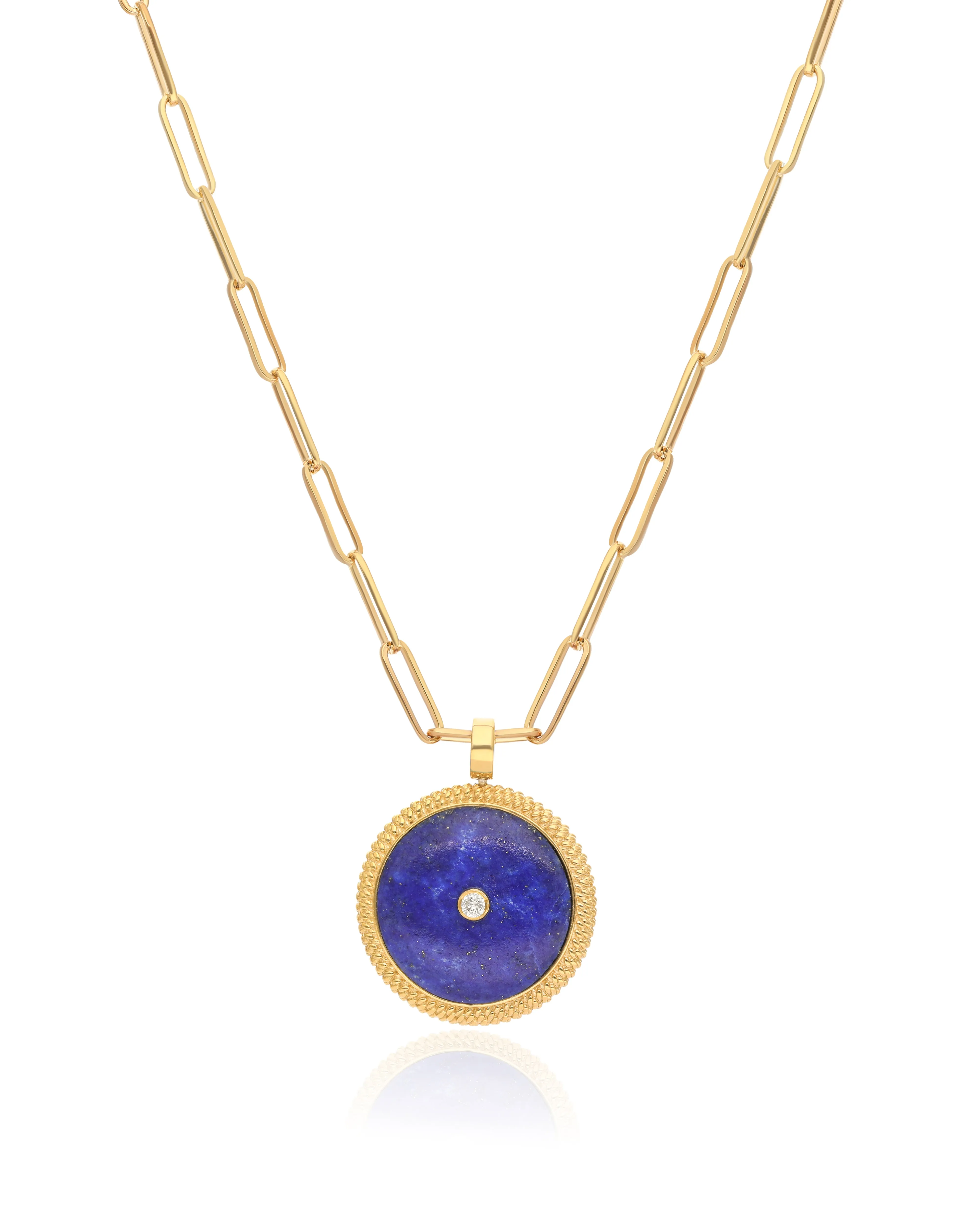 Lapis Medallion Vermeil Necklace