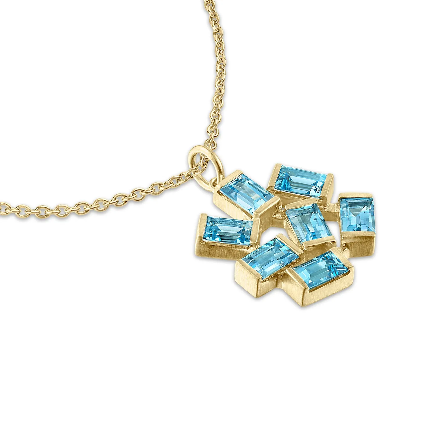 Large Jubilation Pendant Necklace: Blue Topaz