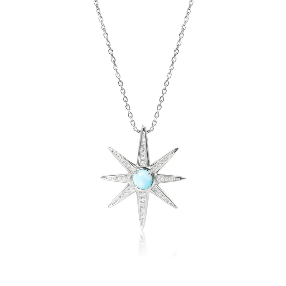 Larimar Art Deco Star Pendant by Alamea