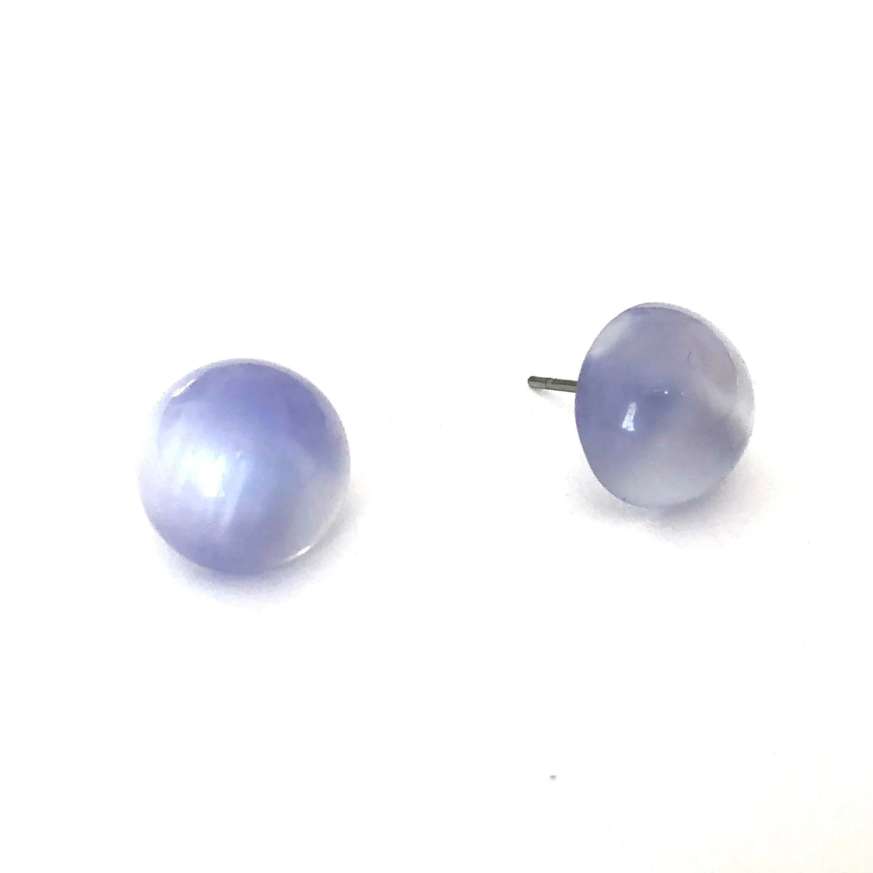 Lavender Moonglow Retro Button Studs Earrings