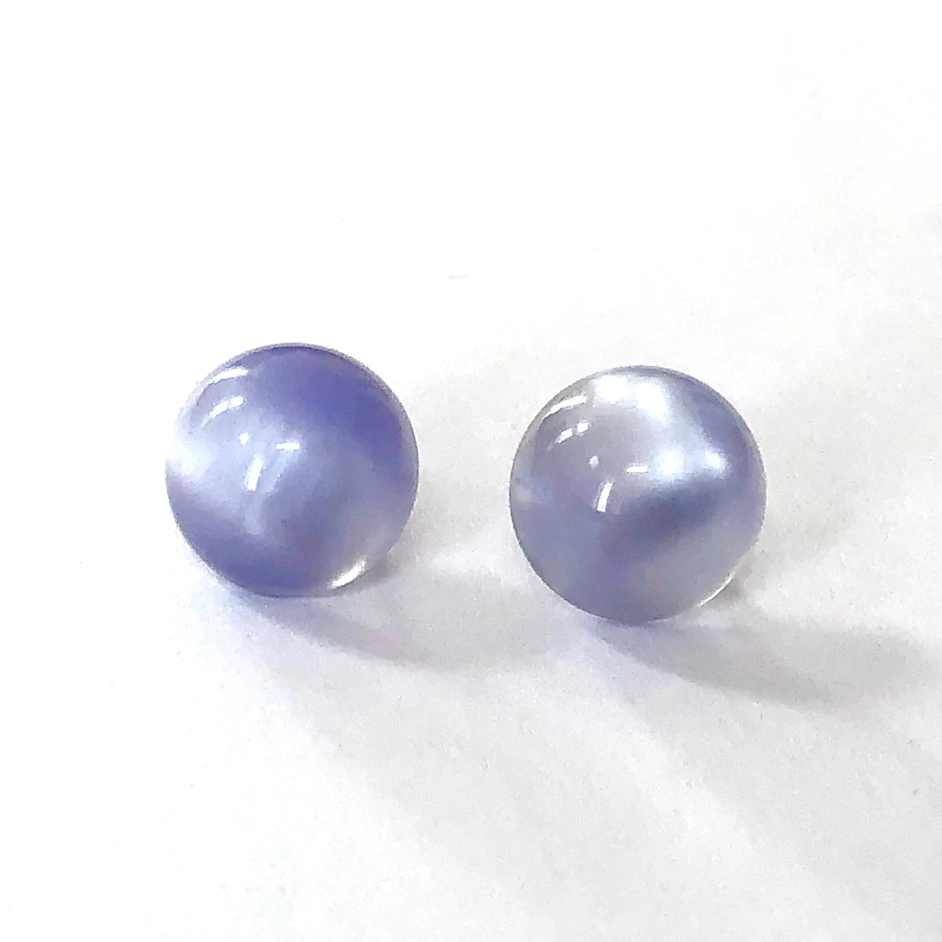 Lavender Moonglow Retro Button Studs Earrings