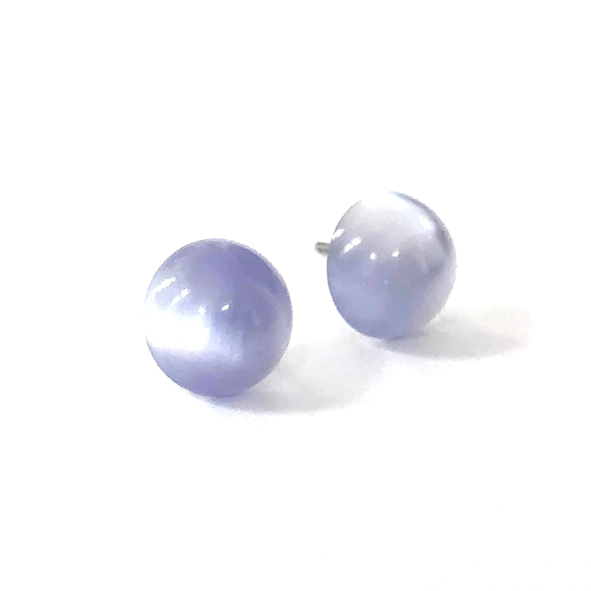 Lavender Moonglow Retro Button Studs Earrings