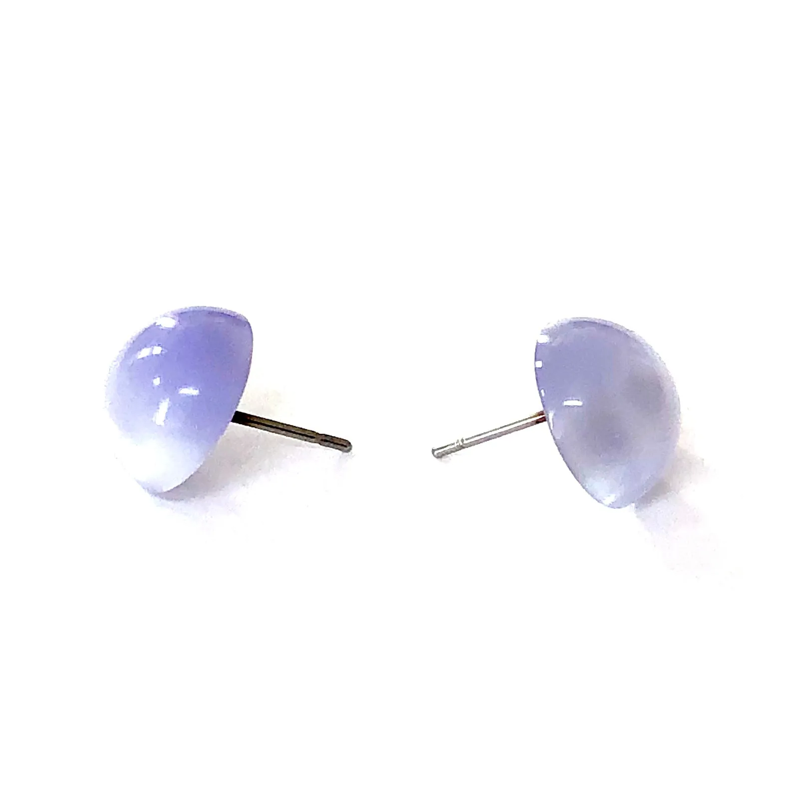 Lavender Moonglow Retro Button Studs Earrings